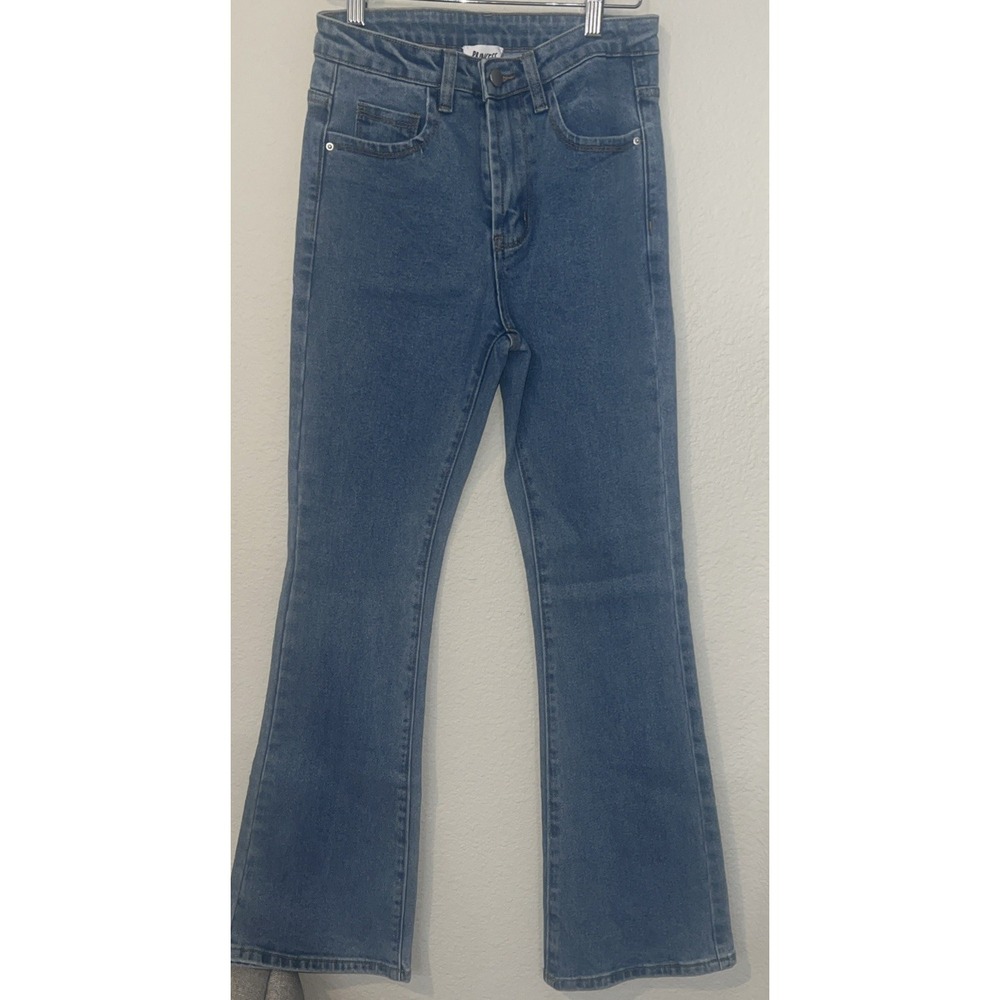 Princess Polly Highline Flare BLUE Mid Rise Bootcut Denim Jeans 26X30 US 2